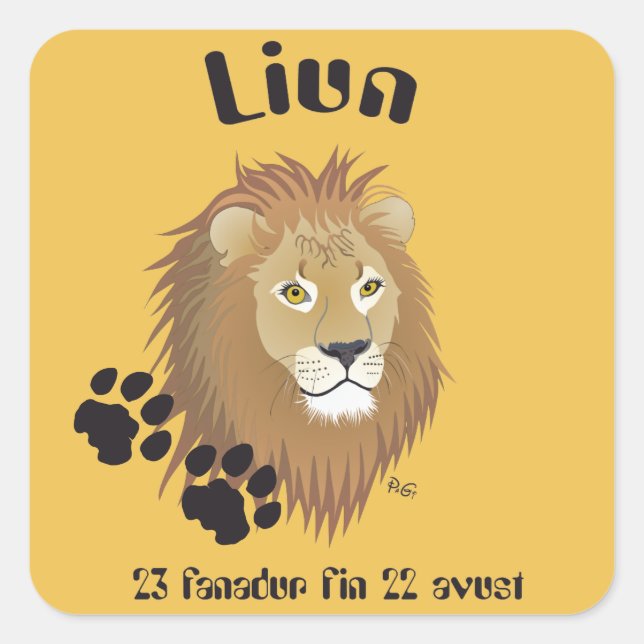 lion - animal circle label sticker (Front)