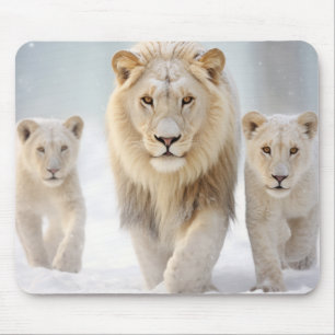 Lion Animal Family Wandering Nature Out Mouse Mat