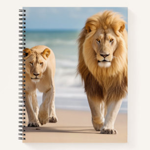 Lion Animal Family Wandering Nature Out Notebook