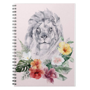 Lion Animal Flowers Notebook