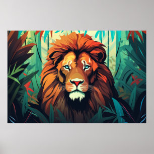 Lion Animal Jungle Nature Wilderness Poster