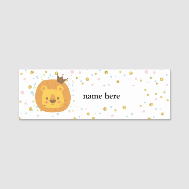 lion animal name tag (Front)