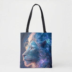 Lion Animal Portrait Painting Wildlife Outdoors Tote Bag