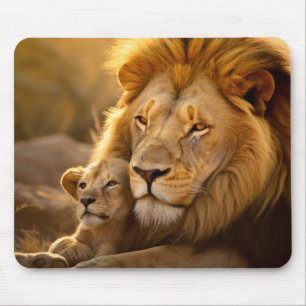 Lion Animal Wild Beauty Freedom Wilderness Print Mouse Mat