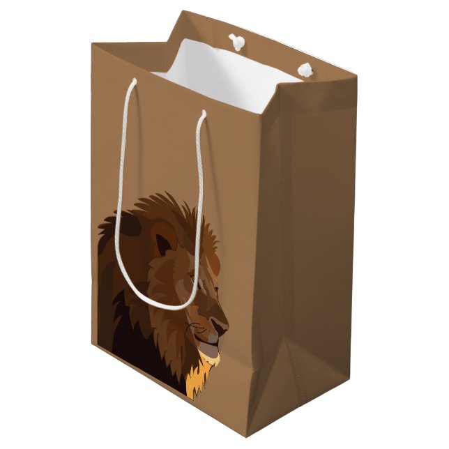 Lion Animal Wildlife Lion Medium Gift Bag (Front Angled)