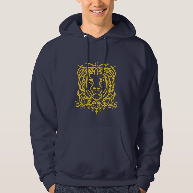 Lion Arabic Calligraphy T-shirt (With saying) Hoodie (Front)
