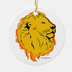 Lion Art Design Ceramic Tree Decoration