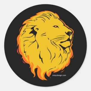 Lion Art Design Classic Round Sticker
