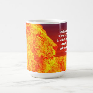 Lion Art Faith Courage Scripture Mug Cup