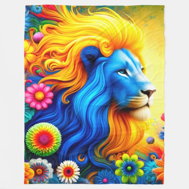 Lion Art Fleece Blanket (Front)
