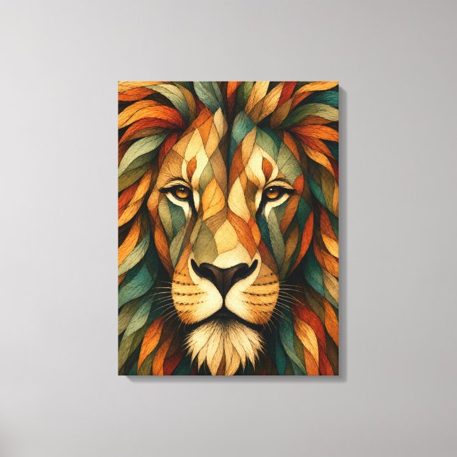 Lion Art Portrait Wall Art (Front)