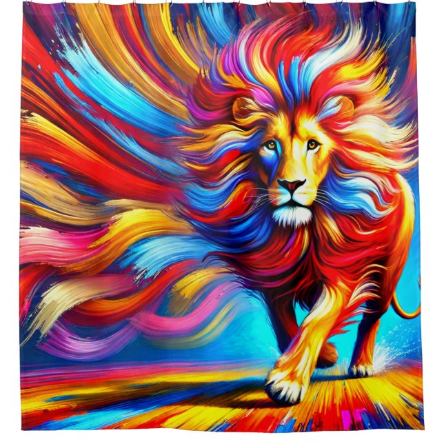 Lion Art Shower Curtain (Front)