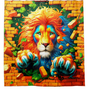 Lion Art Shower Curtain