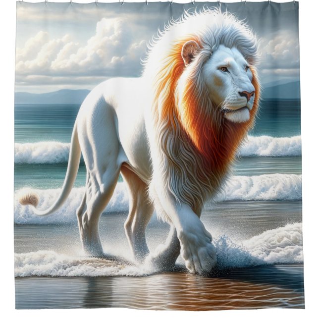Lion Art Shower Curtain (Front)
