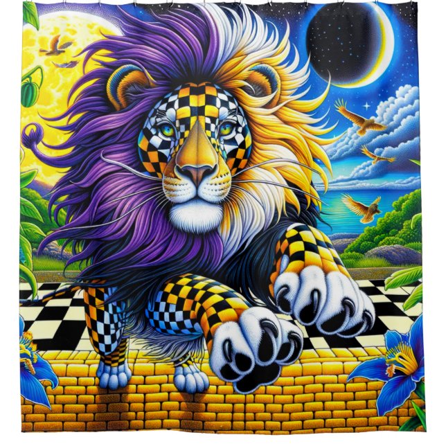 Lion Art Shower Curtain (Front)