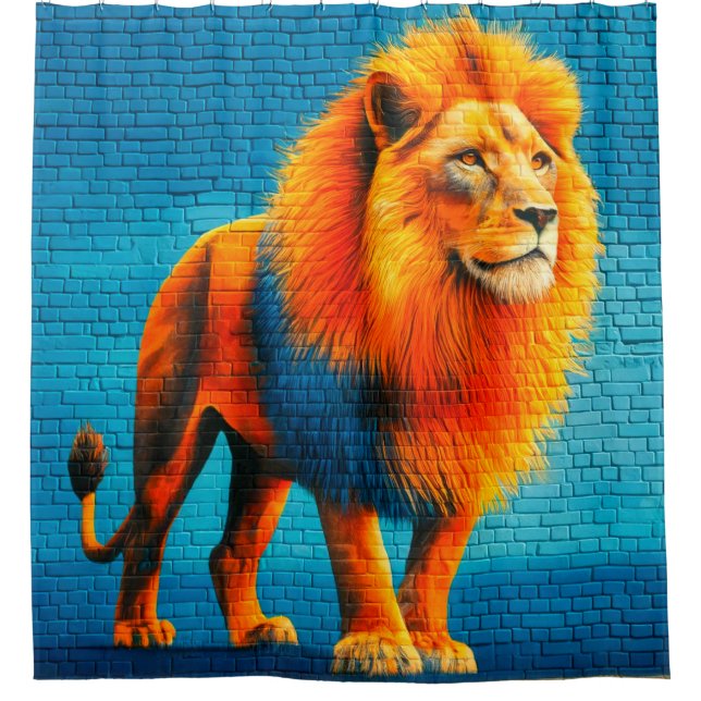 Lion Art Shower Curtain (Front)