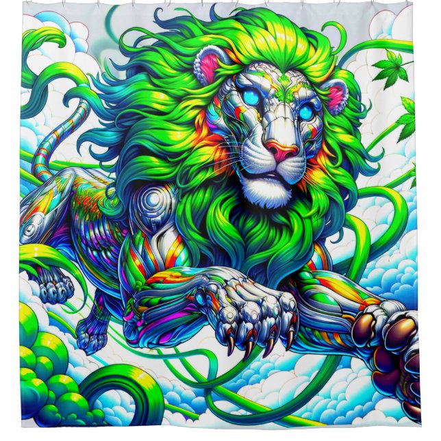 Lion Art Shower Curtain (Front)