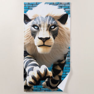 Lion Artwork Beach Towel
