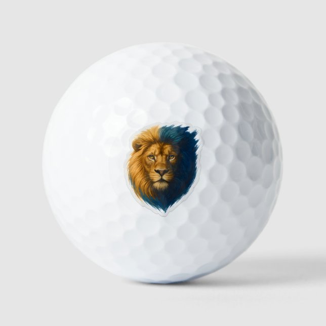 Lion Artwork – Bicolor Golf Balls (Front)