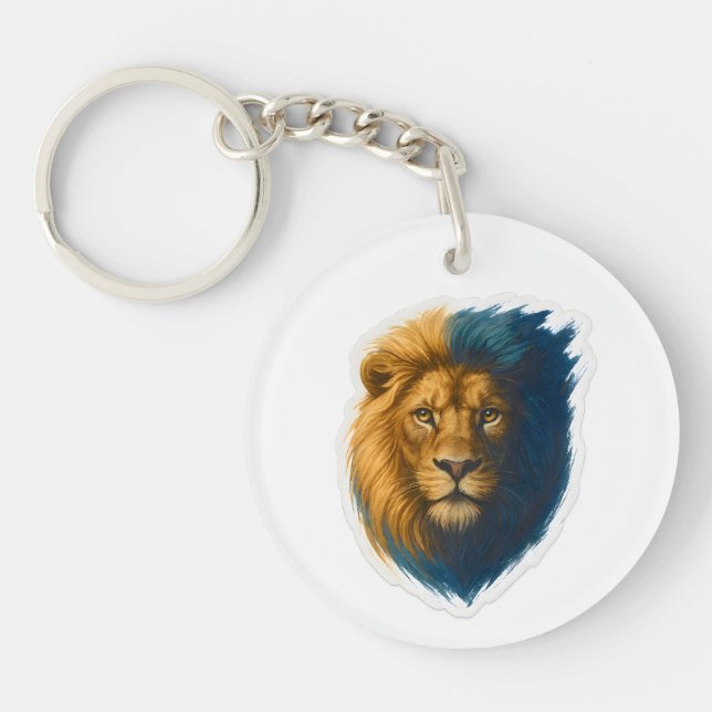 Lion Artwork – Bicolor Key Ring (Front)