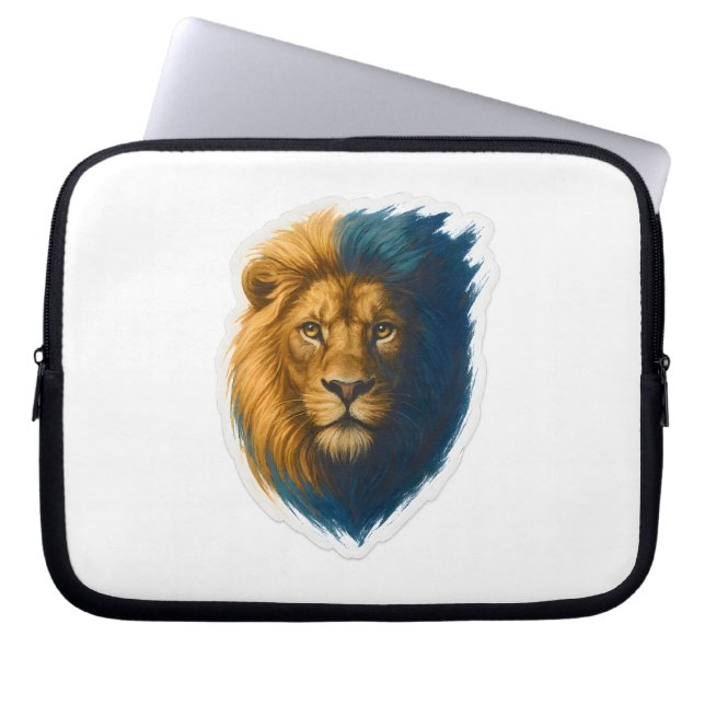 Lion Artwork – Bicolor Laptop Sleeve (Front)