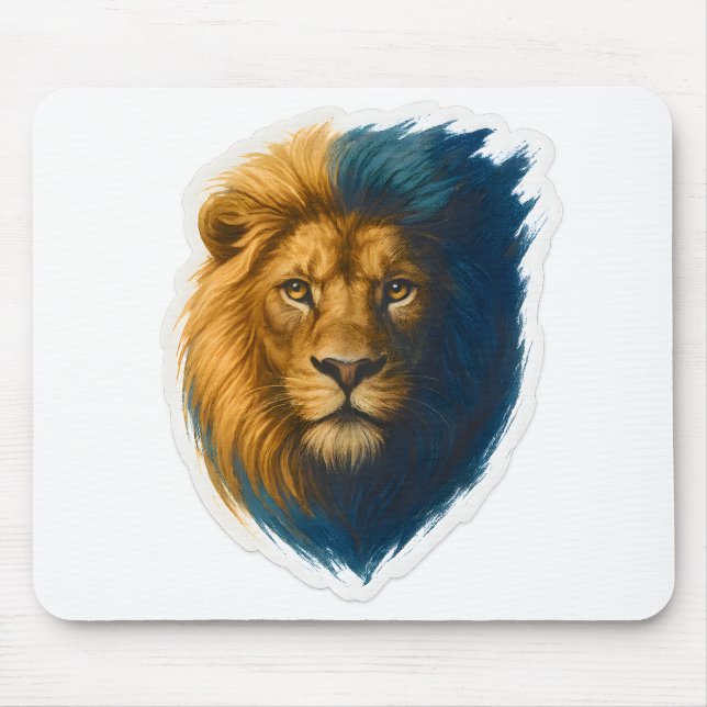 Lion Artwork – Bicolor Mouse Mat (Front)