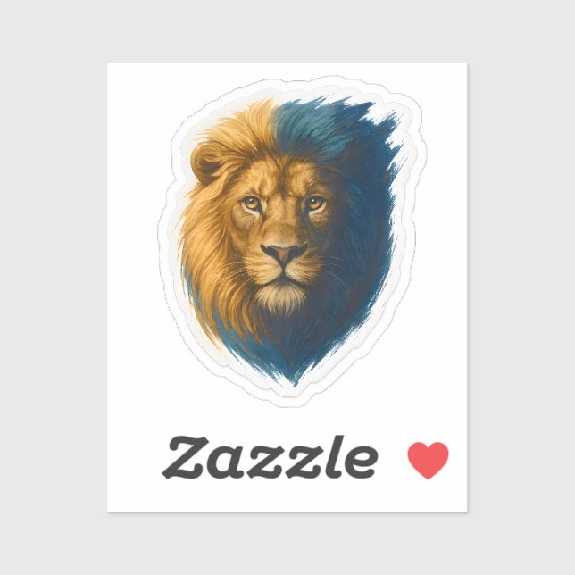 Lion Artwork – Bicolor Sticker (Sheet)