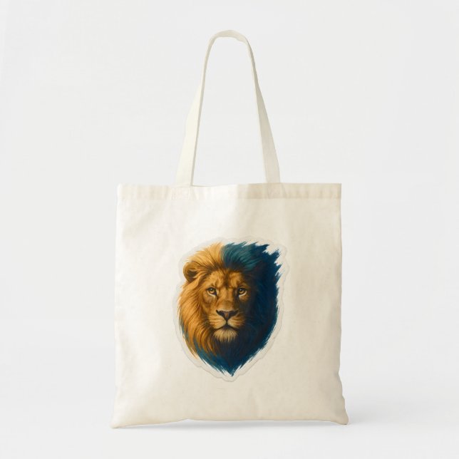Lion Artwork – Bicolor Tote Bag (Front)