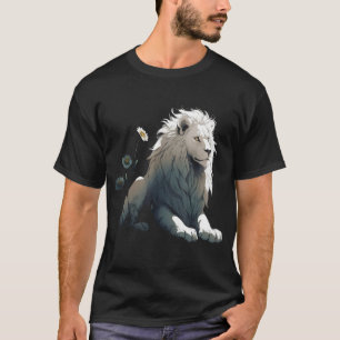 Lion Artwork  Flowers Zoo Animal Lion T-Shirt