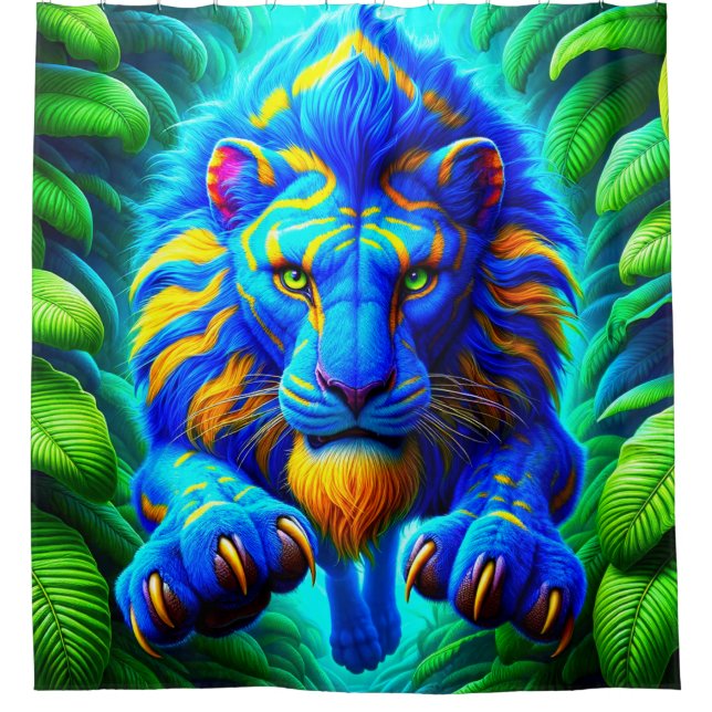 Lion Artwork Shower Curtain (Front)