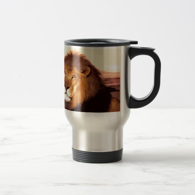 Lion Artwork Travel Mug (Right)