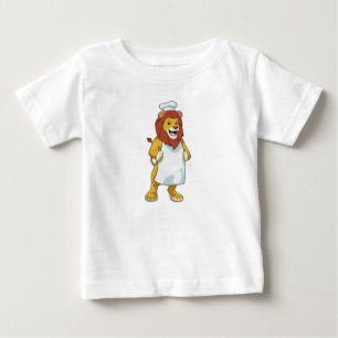 Lion as Cook with Chef hat & Cooking apron Baby T-Shirt