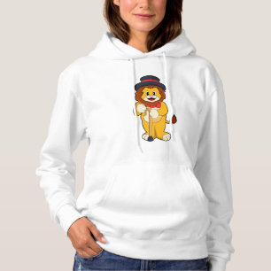 Lion as Gentleman with Hat Hoodie