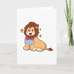 Lion as Gentleman with Tie.PNG Card