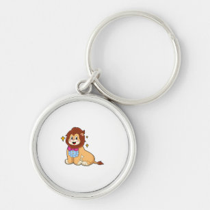 Lion as Gentleman with Tie.PNG Key Ring