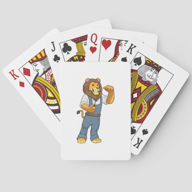 Lion as Handyman Screwdriver Playing Cards (Back)