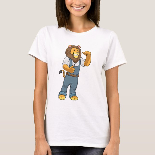 Lion as Handyman Screwdriver T-Shirt (Front)