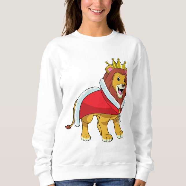 Lion as King with Crown & Cape Sweatshirt (Front)