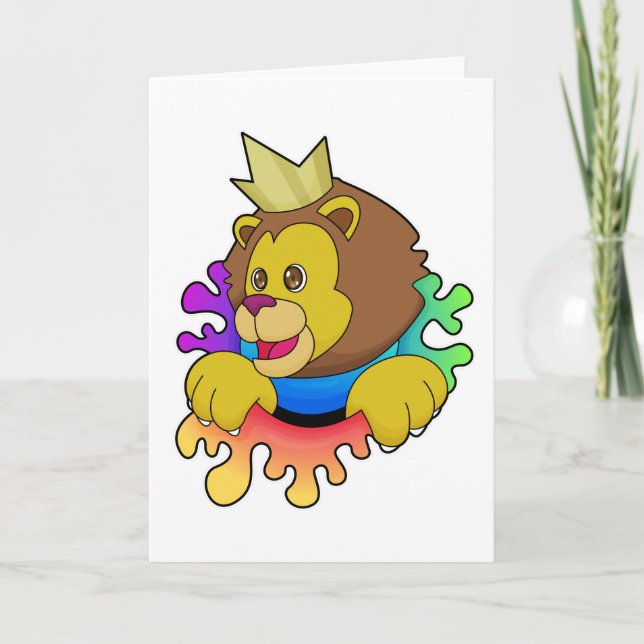 Lion as King with Crown Card (Front)