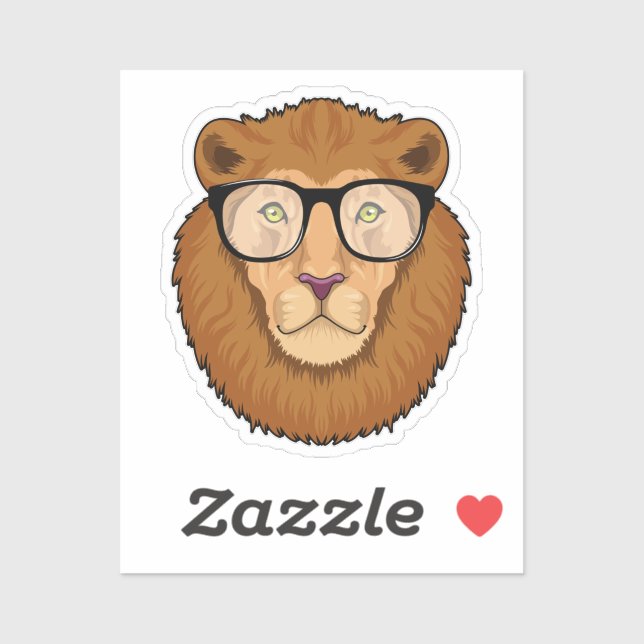 Lion as Nerd with Glasses (Sheet)
