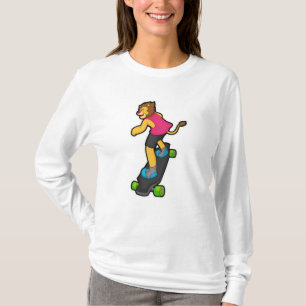 Lion as Skateboarder with Skateboard T-Shirt