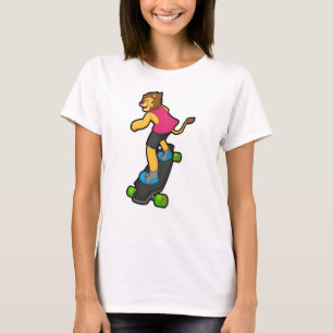 Lion as Skateboarder with Skateboard T-Shirt
