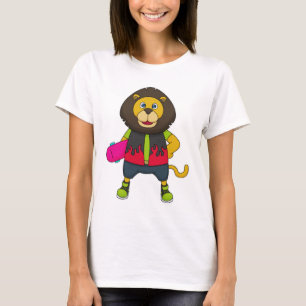 Lion as Skater with Skateboard T-Shirt