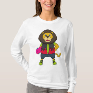 Lion as Skater with Skateboard T-Shirt