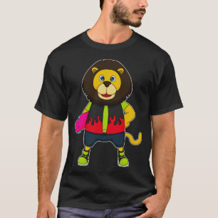 Lion as Skater with Skateboard T-Shirt