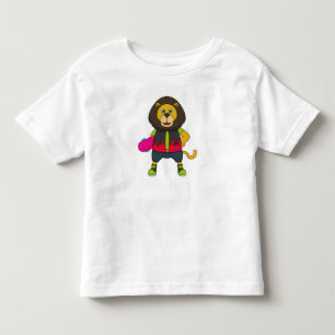 Lion as Skater with Skateboard Toddler T-Shirt