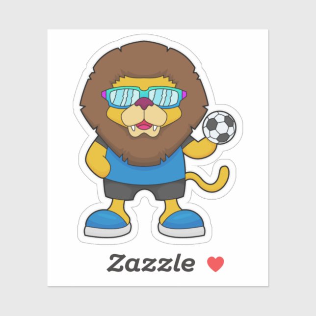 Lion as Soccer player with Soccer (Sheet)