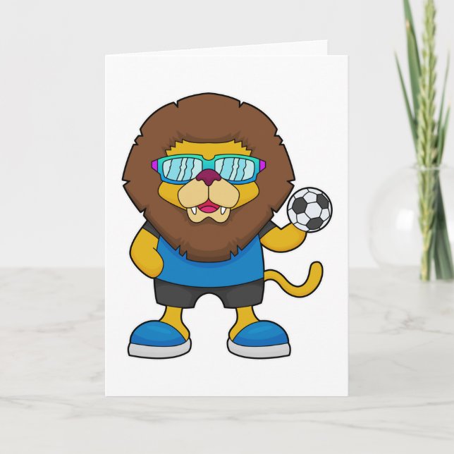Lion as Soccer player with Soccer Card (Front)