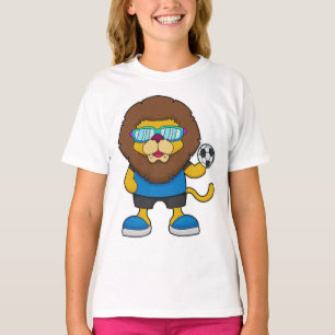 Lion as Soccer player with Soccer T-Shirt