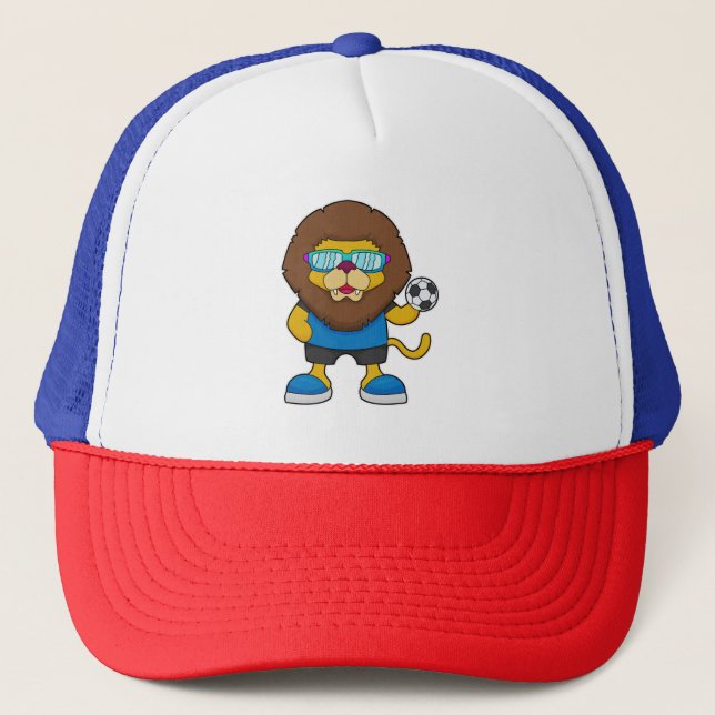 Lion as Soccer player with Soccer Trucker Hat (Front)